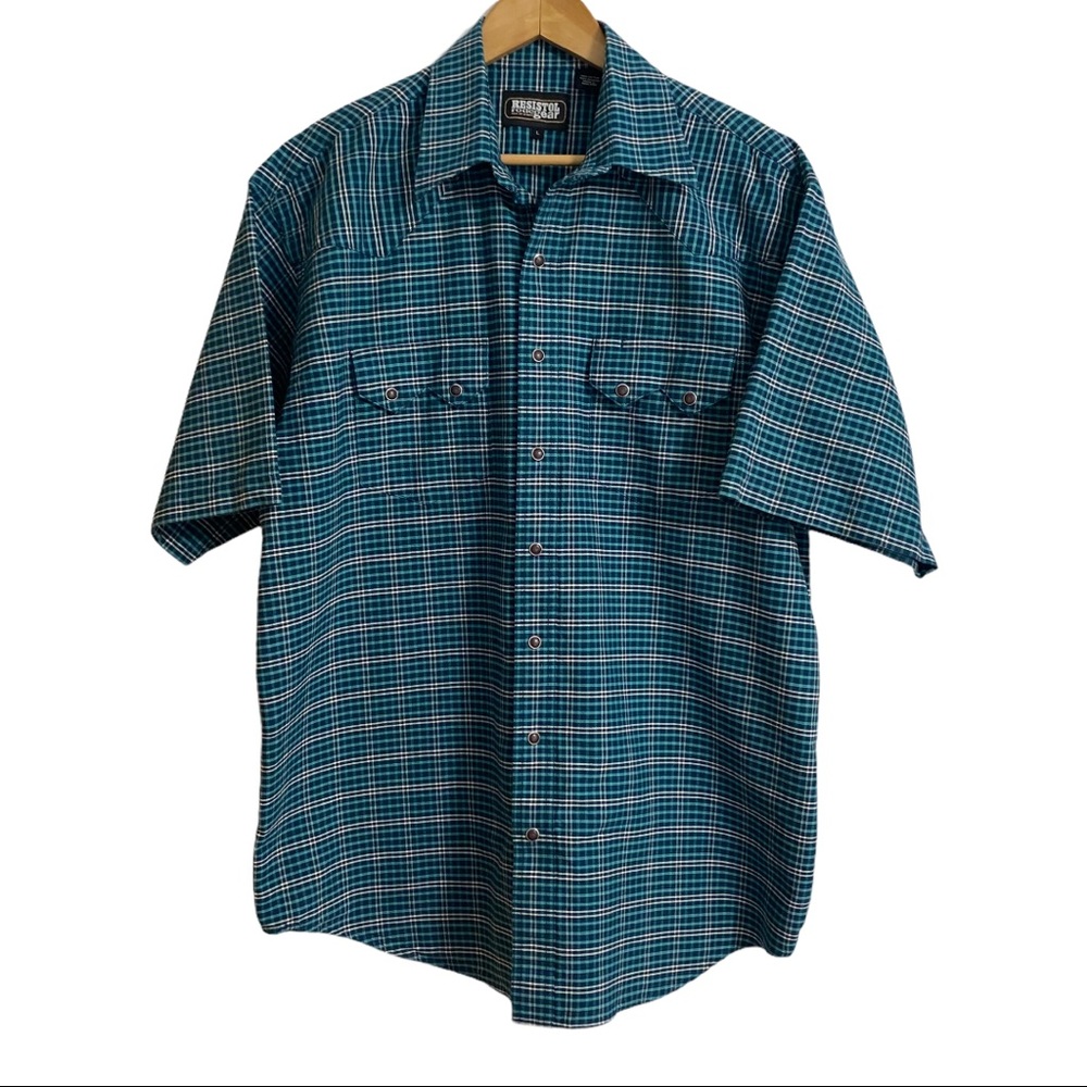 Resistol Rodeo Gear Western Short Sleeve  Shirt L